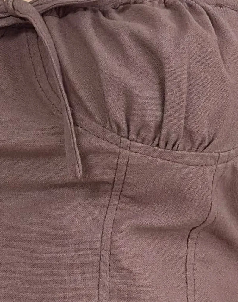 Kamden Cami Top in Linen Deep Taupe