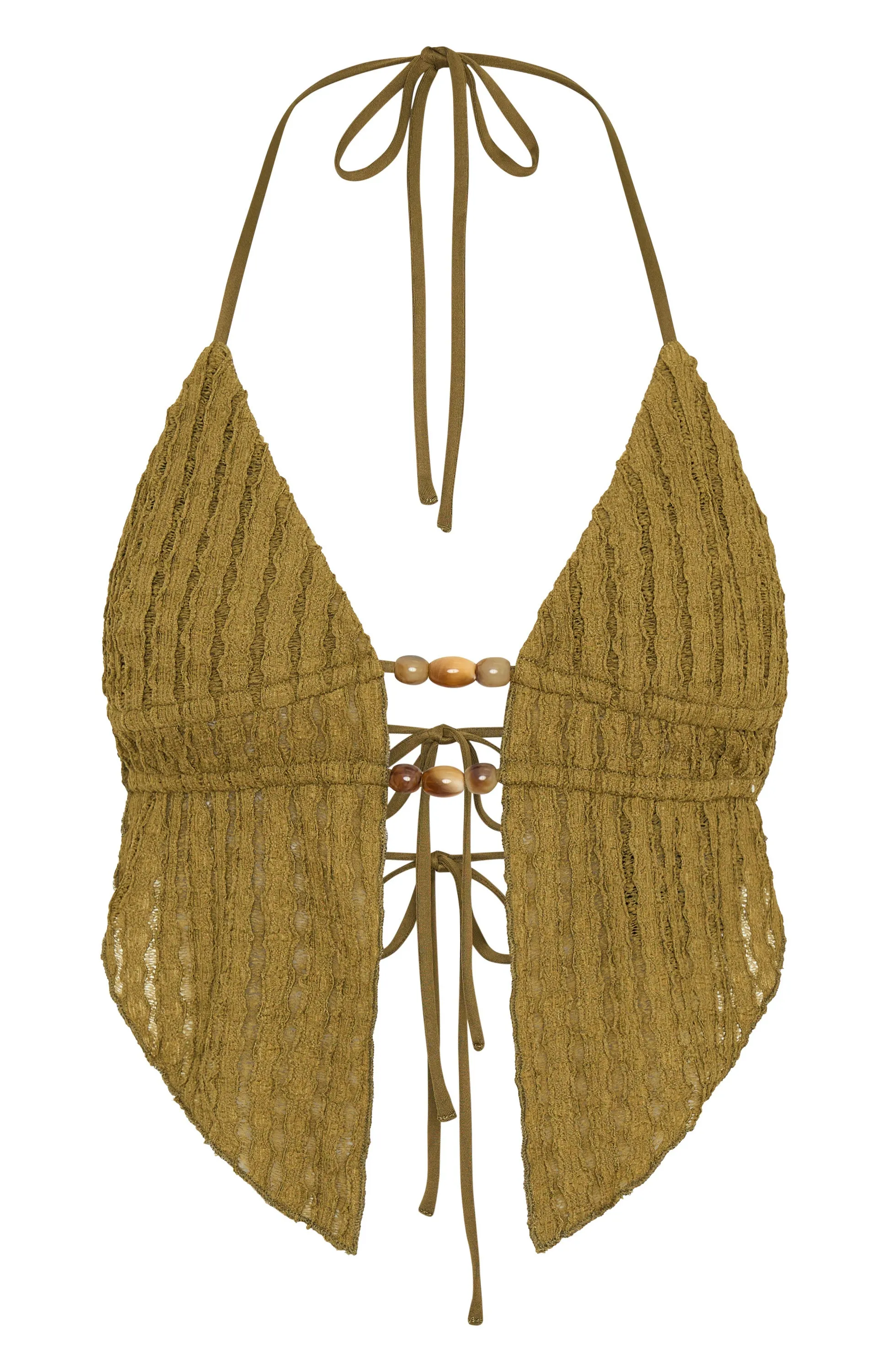 Kept Secrets Halter Top Khaki Green