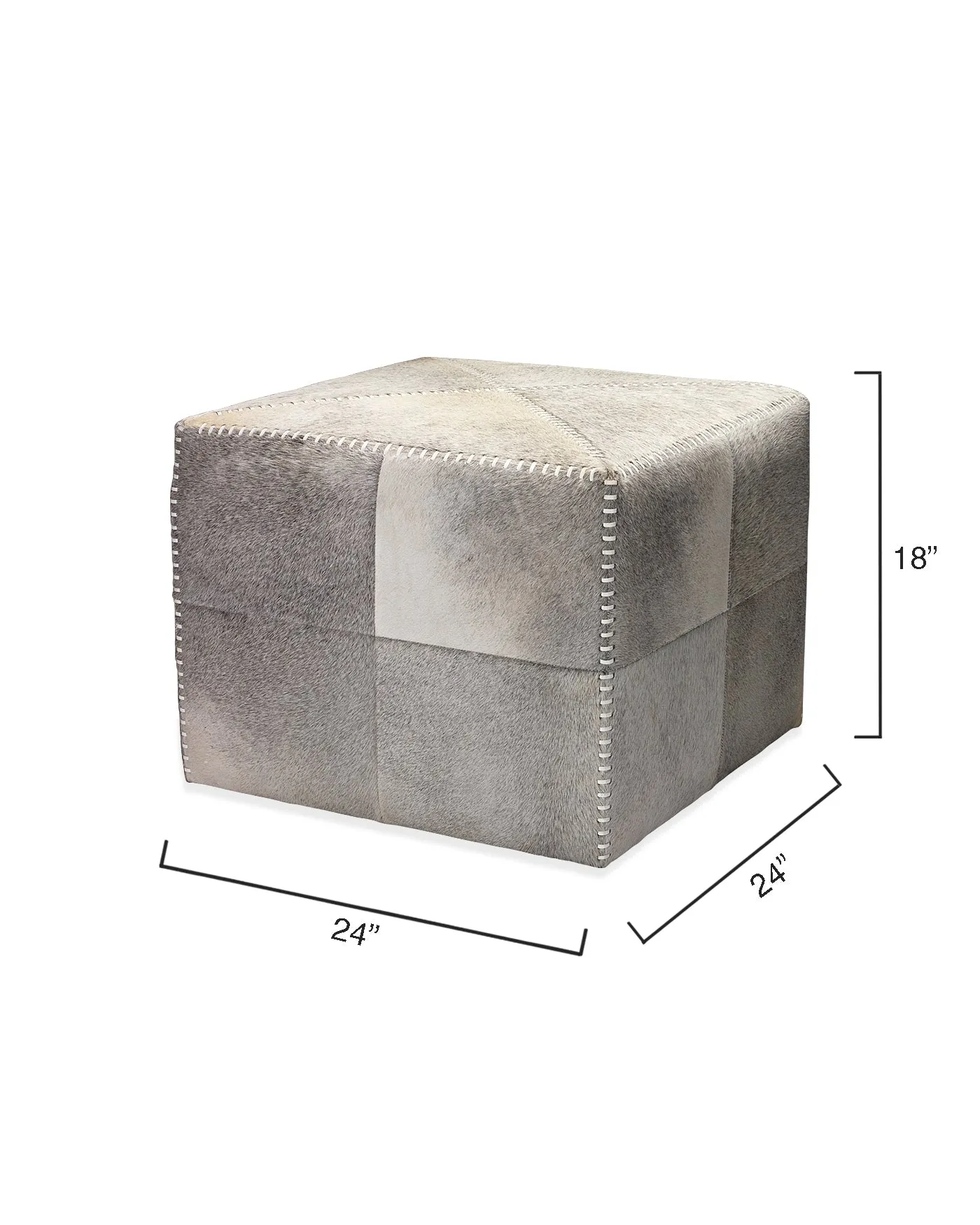 Large Ottoman Grey Hide
