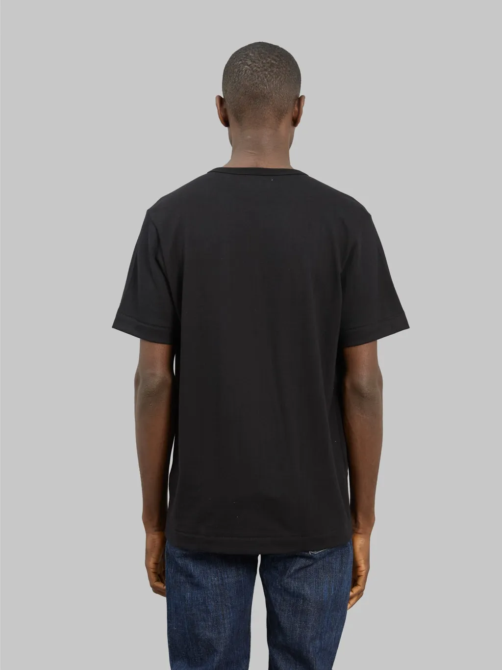 Merz b. Schwanen 2M15 Sturdy Jersey 6.8oz Crewneck Classic Fit T-Shirt Deep Black