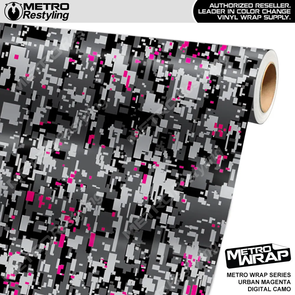 Metro Wrap Digital Urban Magenta Camouflage Vinyl Film