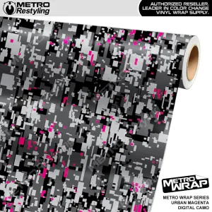 Metro Wrap Digital Urban Magenta Camouflage Vinyl Film