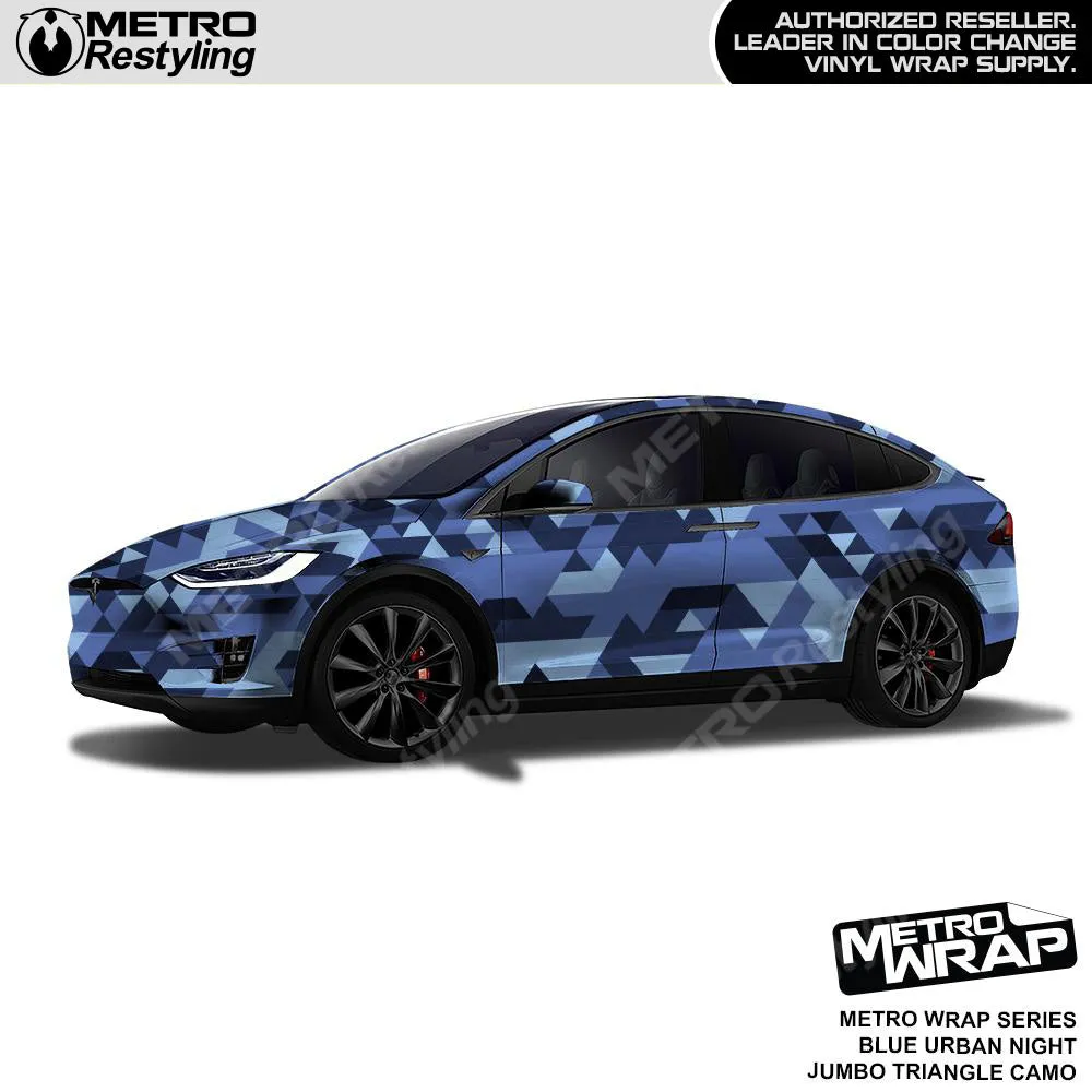 Metro Wrap Jumbo Triangle Blue Urban Night Camouflage Vinyl Film