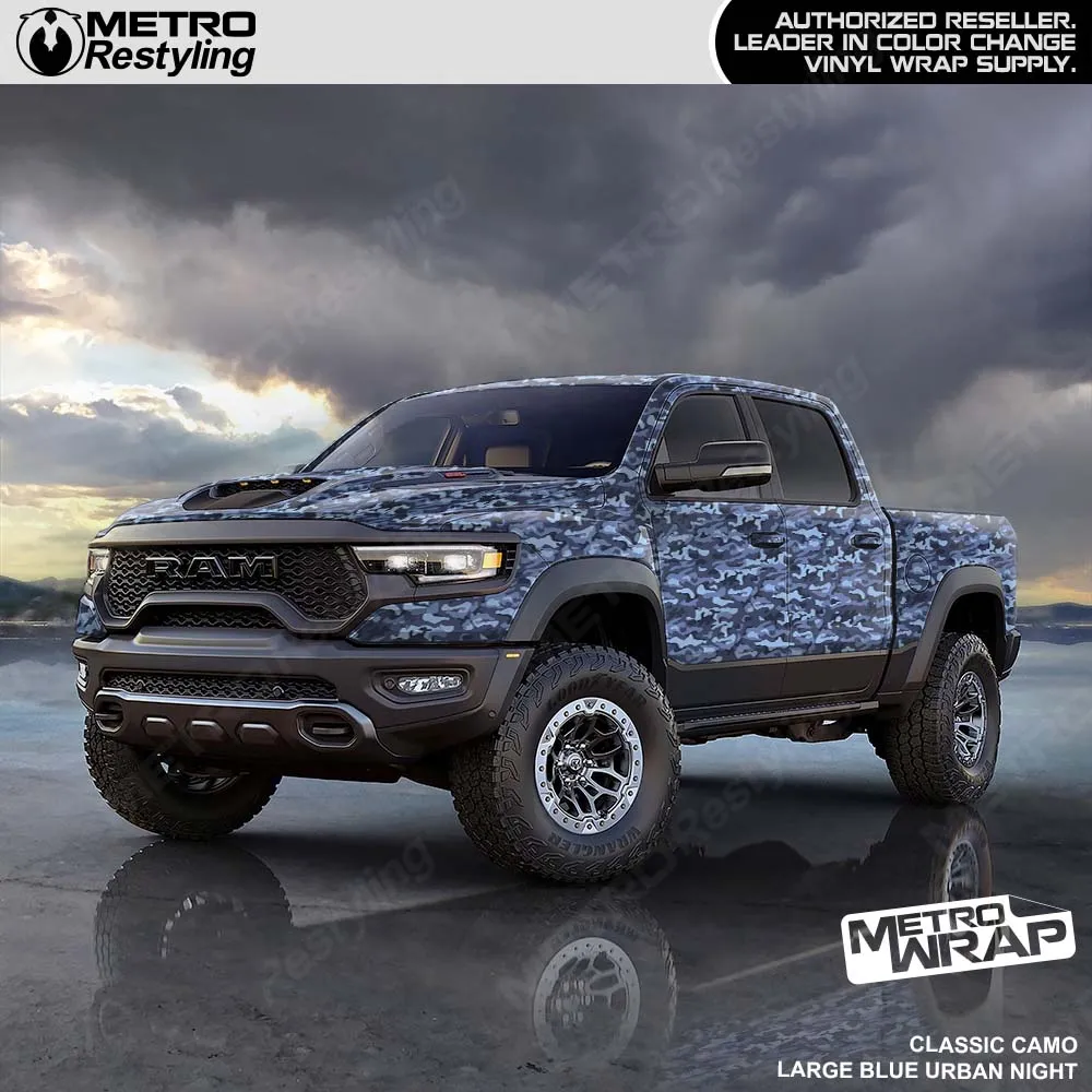 Metro Wrap Large Classic Blue Urban Night Camouflage Vinyl Film