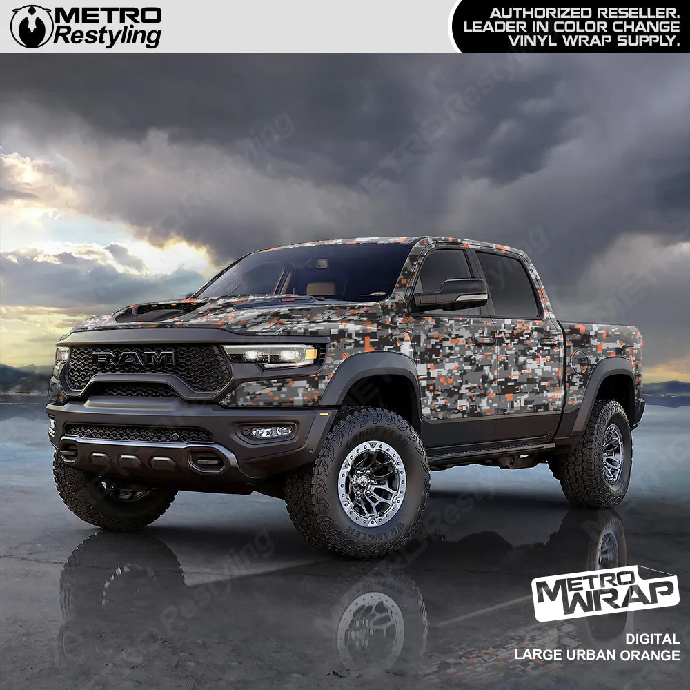 Metro Wrap Large Digital Urban Orange Camouflage Vinyl Film