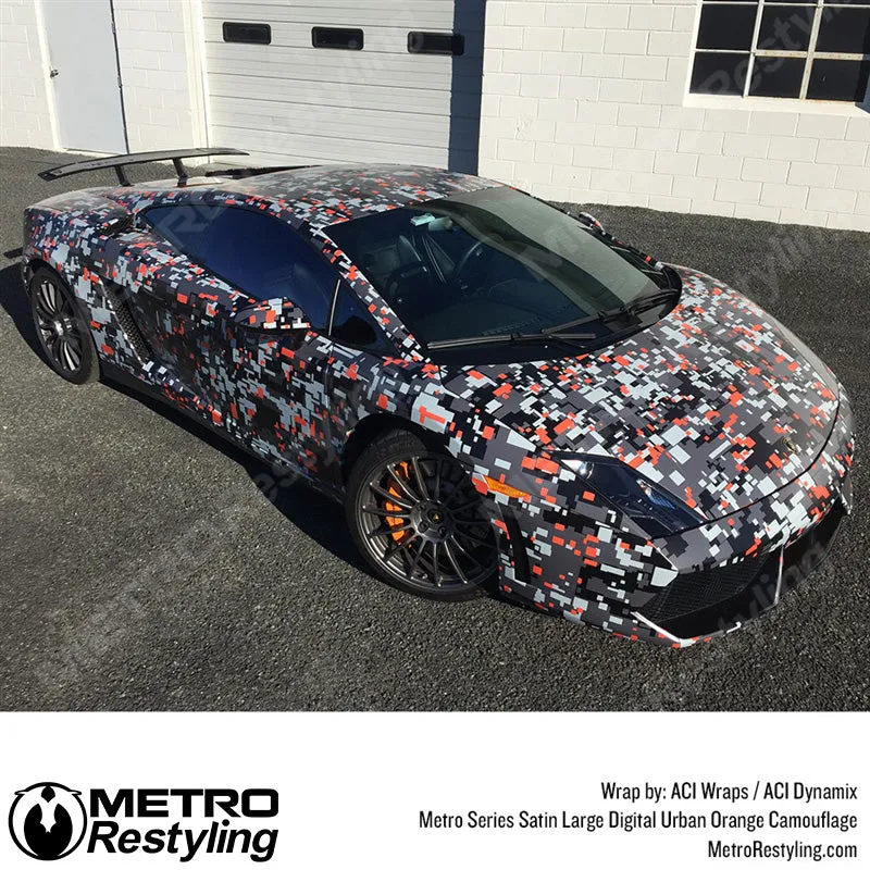 Metro Wrap Large Digital Urban Orange Camouflage Vinyl Film