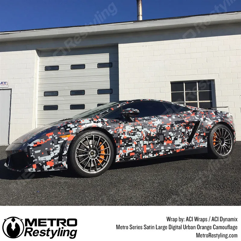 Metro Wrap Large Digital Urban Orange Camouflage Vinyl Film