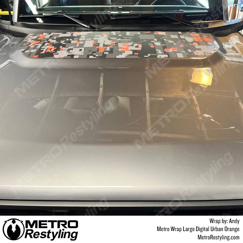 Metro Wrap Large Digital Urban Orange Camouflage Vinyl Film