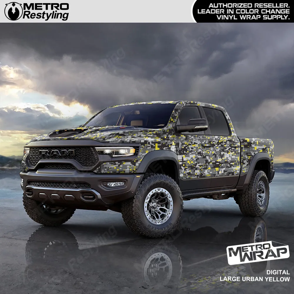 Metro Wrap Large Digital Urban Yellow Camouflage Vinyl Film