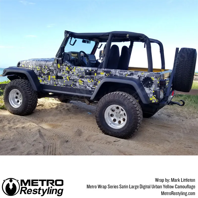 Metro Wrap Large Digital Urban Yellow Camouflage Vinyl Film