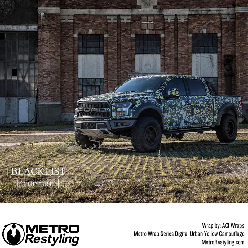 Metro Wrap Large Digital Urban Yellow Camouflage Vinyl Film