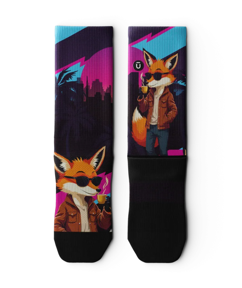 Midnight Fox Crew Socks