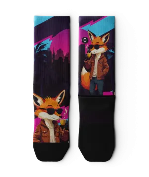 Midnight Fox Crew Socks