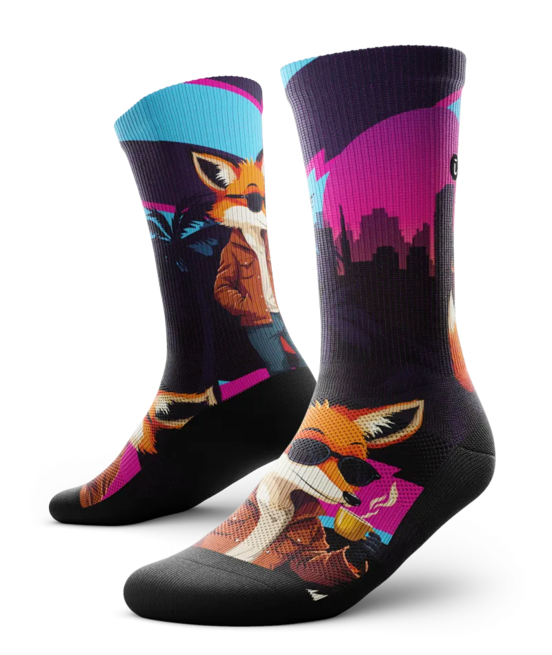 Midnight Fox Crew Socks