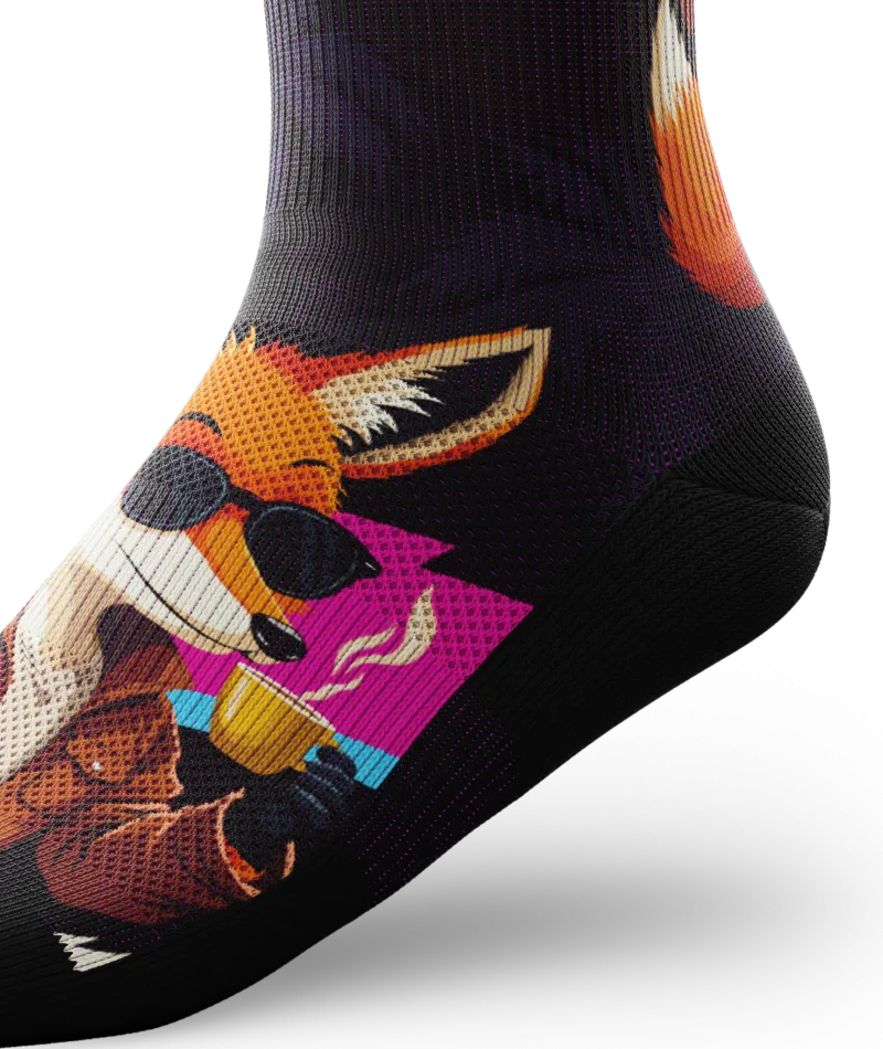 Midnight Fox Crew Socks