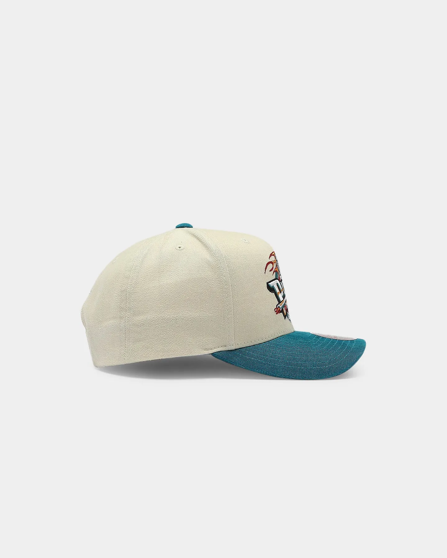 Mitchell & Ness Detroit Pistons Pro Crown Snapback Off White/Teal