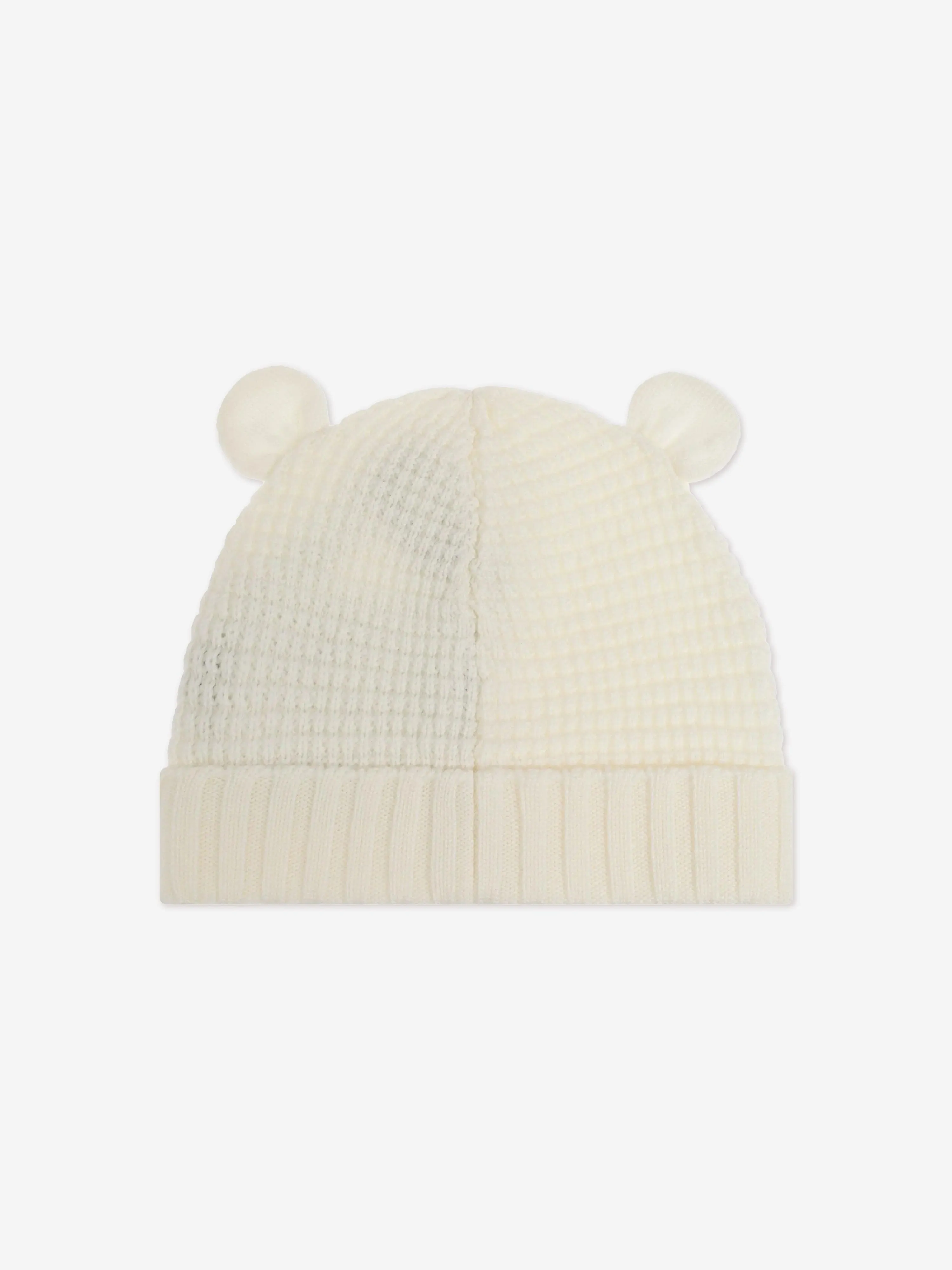 Moncler Enfant Baby Beanie Hat with Ears in Ivory