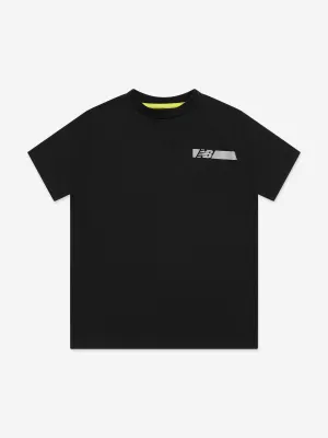 New Balance Boys Reflective Flying T-Shirt in Black