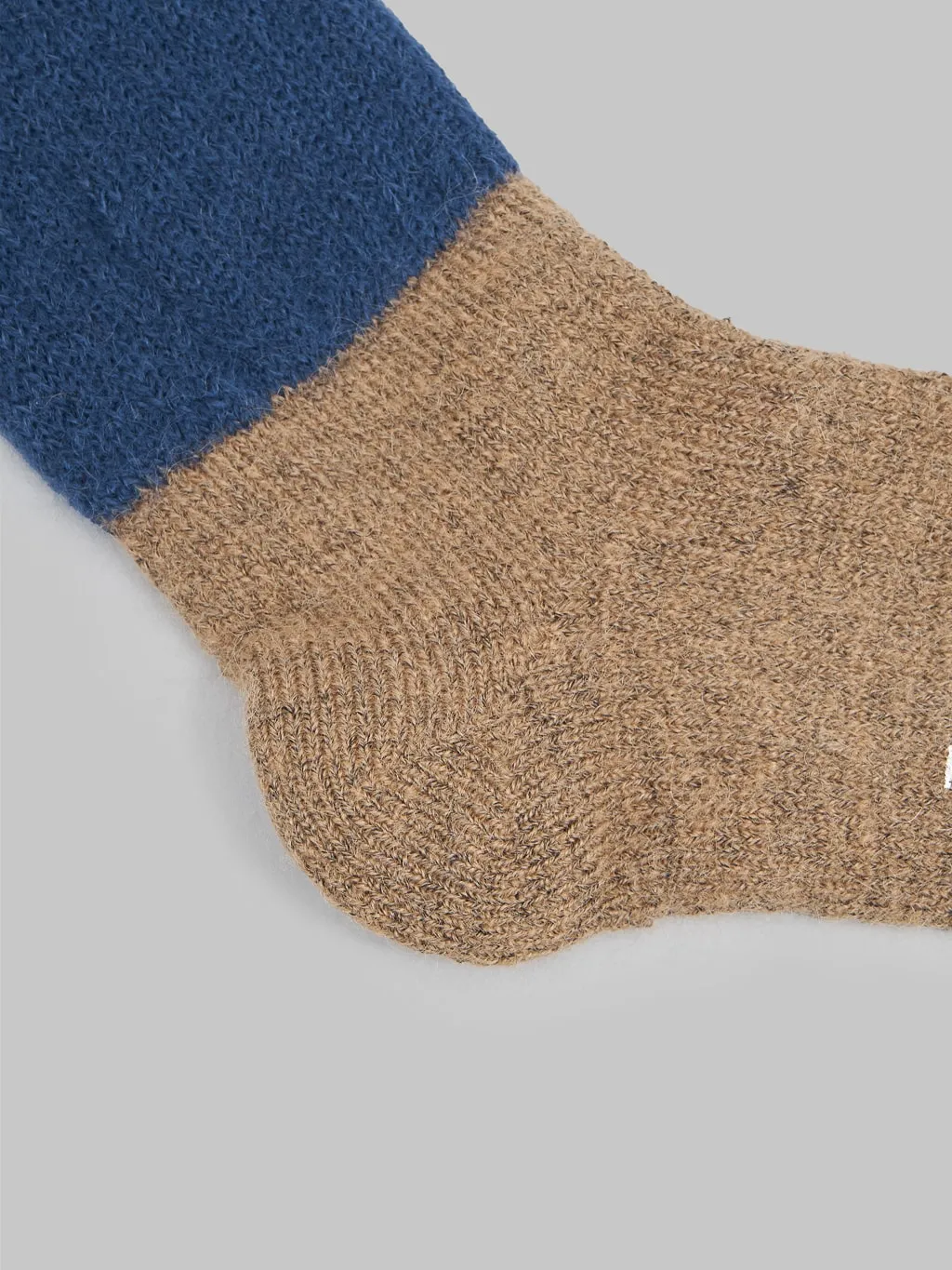 Nishiguchi Kutsushita Mohair Wool Pile Socks Navy
