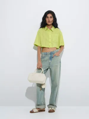 Nuon Lime Seersucker Cotton Shirt