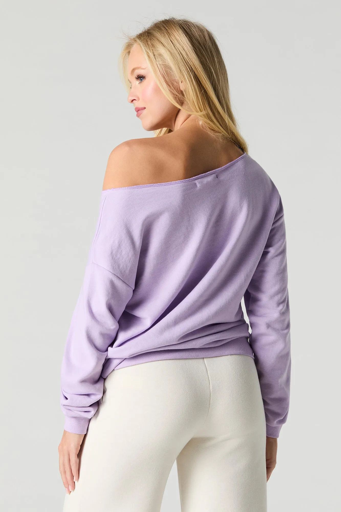 Off Shoulder French Terry Sweatshirt