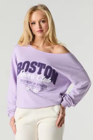 Off Shoulder French Terry Sweatshirt