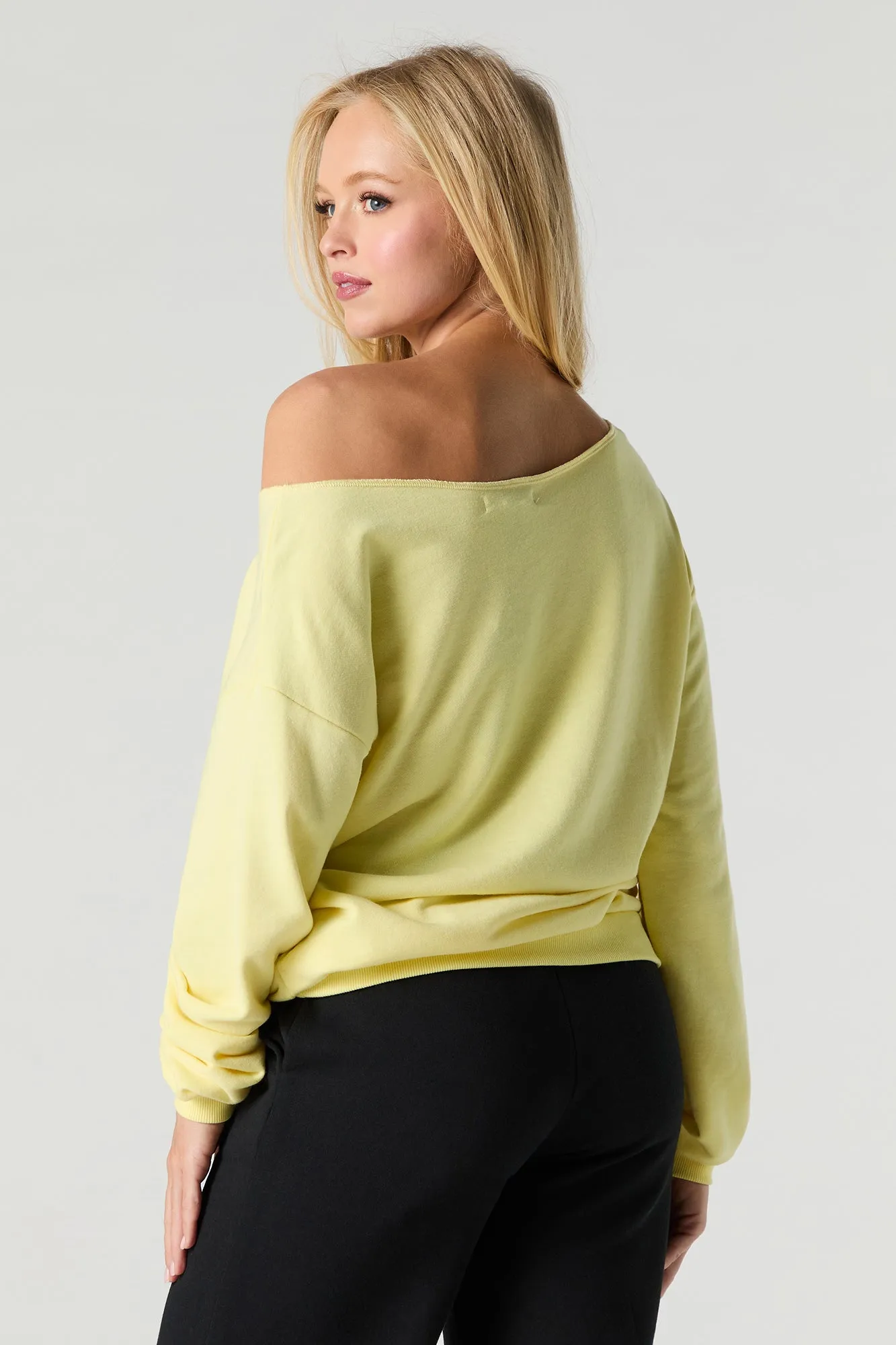 Off Shoulder French Terry Sweatshirt