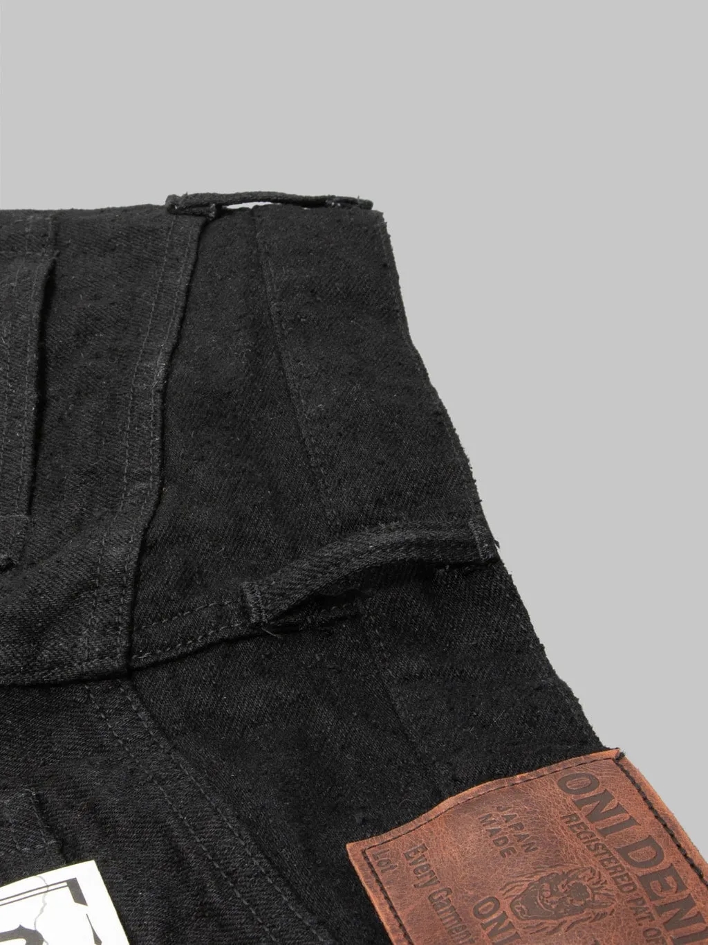 ONI Denim 200-CCD-BKBK Crushed Concrete Denim Black x Black 15oz Kabuki Wide Straight Jeans