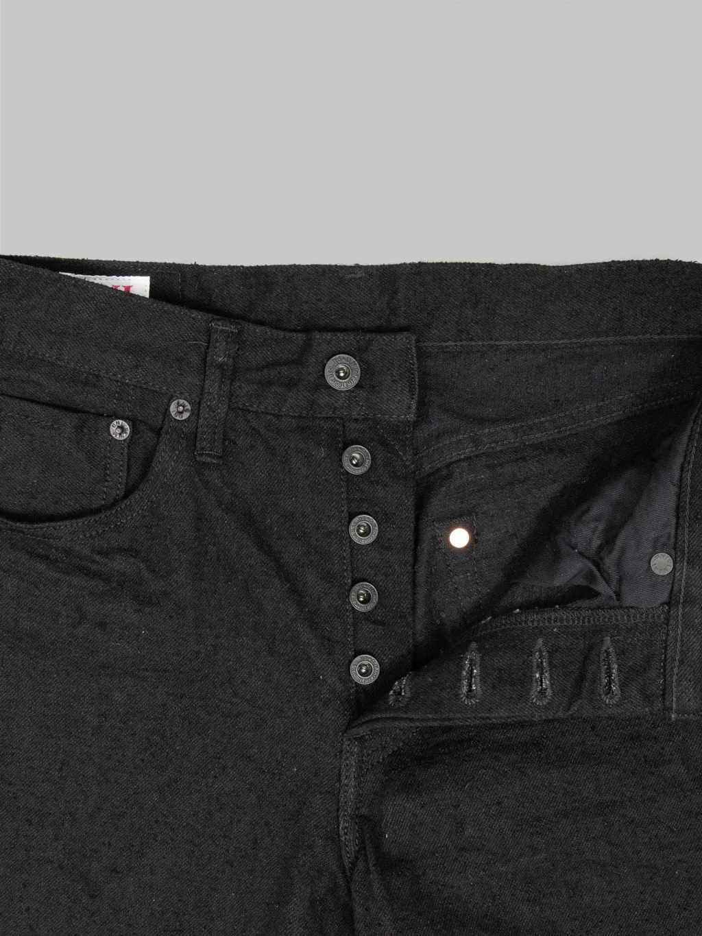 ONI Denim 200-CCD-BKBK Crushed Concrete Denim Black x Black 15oz Kabuki Wide Straight Jeans