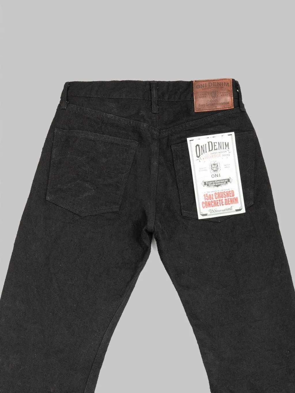 ONI Denim 200-CCD-BKBK Crushed Concrete Denim Black x Black 15oz Kabuki Wide Straight Jeans