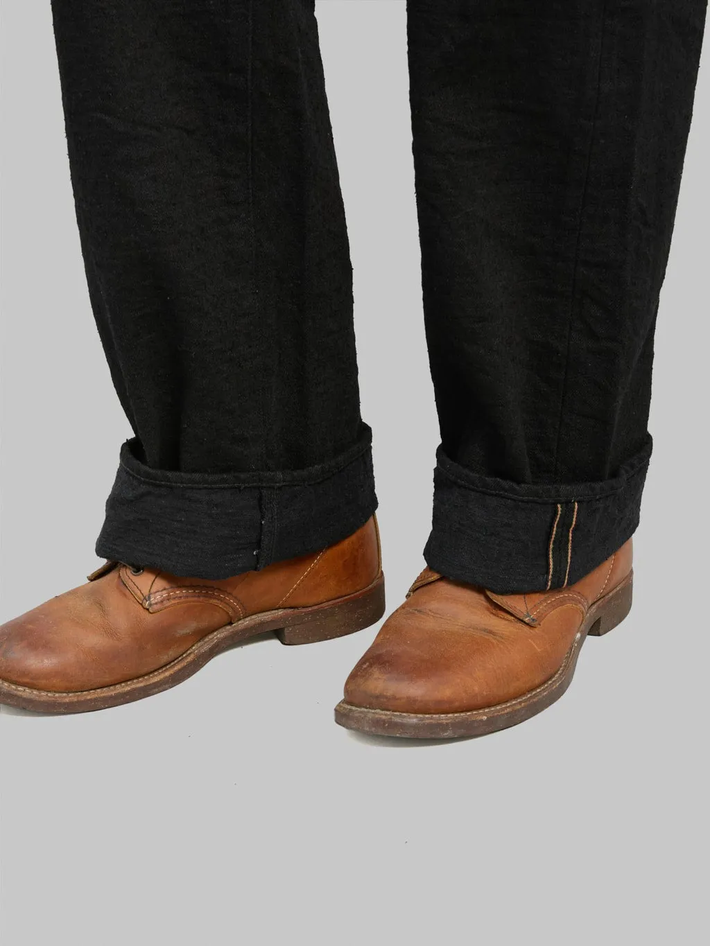 ONI Denim 200-CCD-BKBK Crushed Concrete Denim Black x Black 15oz Kabuki Wide Straight Jeans