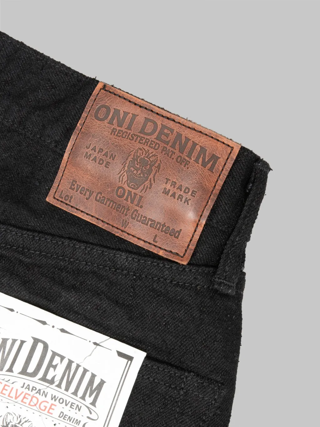 ONI Denim 200-CCD-BKBK Crushed Concrete Denim Black x Black 15oz Kabuki Wide Straight Jeans