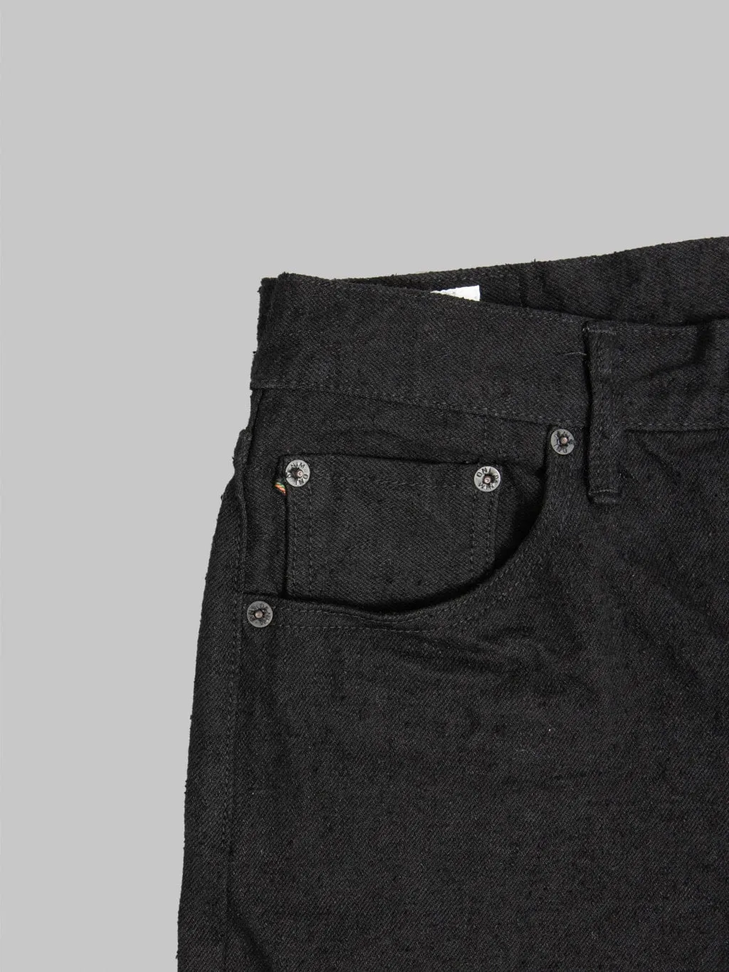 ONI Denim 200-CCD-BKBK Crushed Concrete Denim Black x Black 15oz Kabuki Wide Straight Jeans