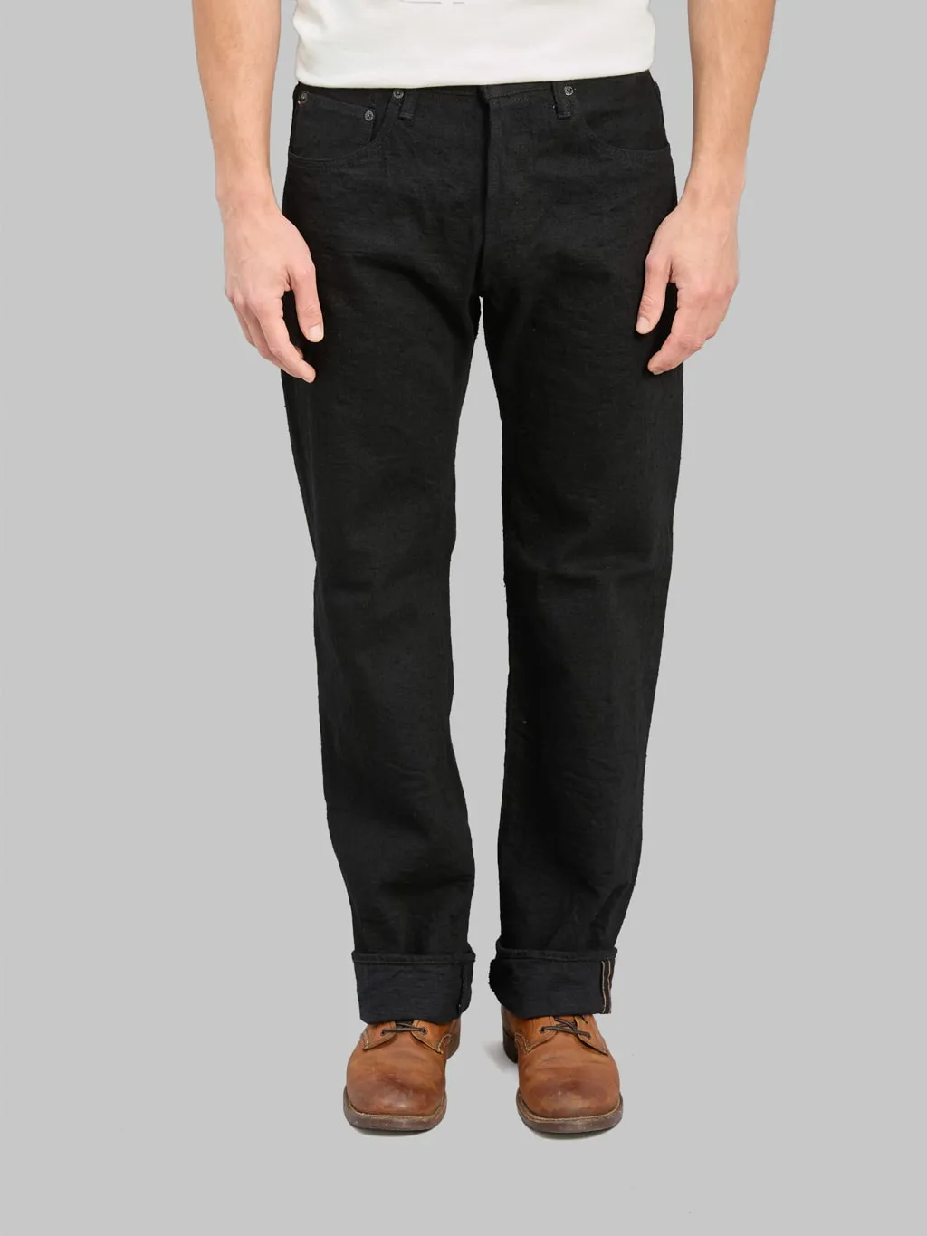 ONI Denim 200-CCD-BKBK Crushed Concrete Denim Black x Black 15oz Kabuki Wide Straight Jeans