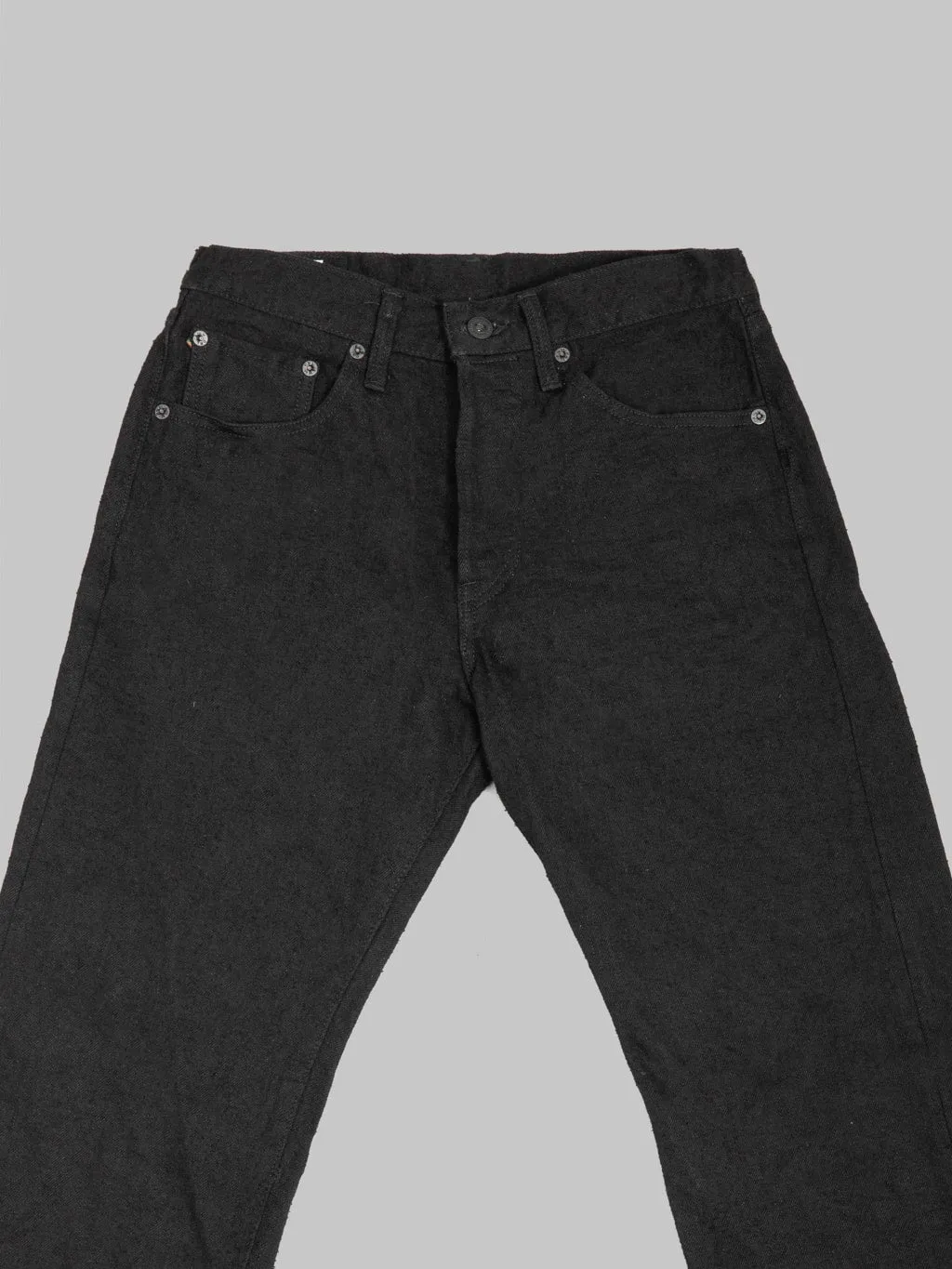 ONI Denim 200-CCD-BKBK Crushed Concrete Denim Black x Black 15oz Kabuki Wide Straight Jeans