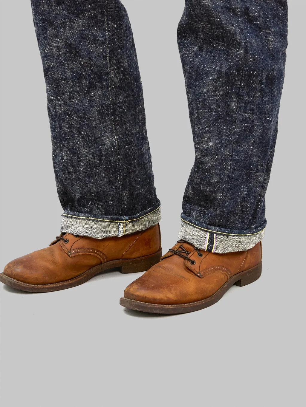 ONI Denim 595 Kasuri 17oz Retro Style Loose Straight Jeans
