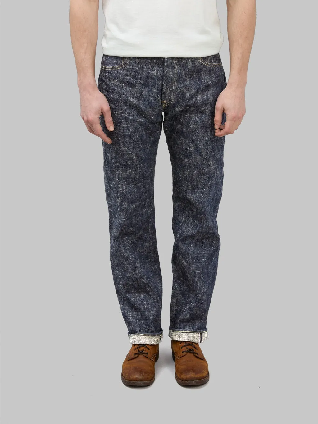 ONI Denim 595 Kasuri 17oz Retro Style Loose Straight Jeans
