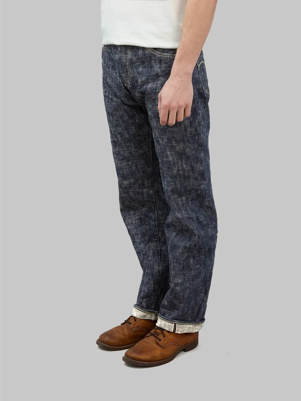 ONI Denim 595 Kasuri 17oz Retro Style Loose Straight Jeans
