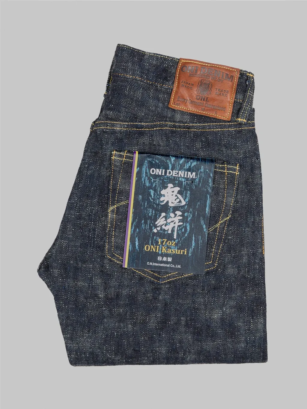 ONI Denim 595 Kasuri 17oz Retro Style Loose Straight Jeans