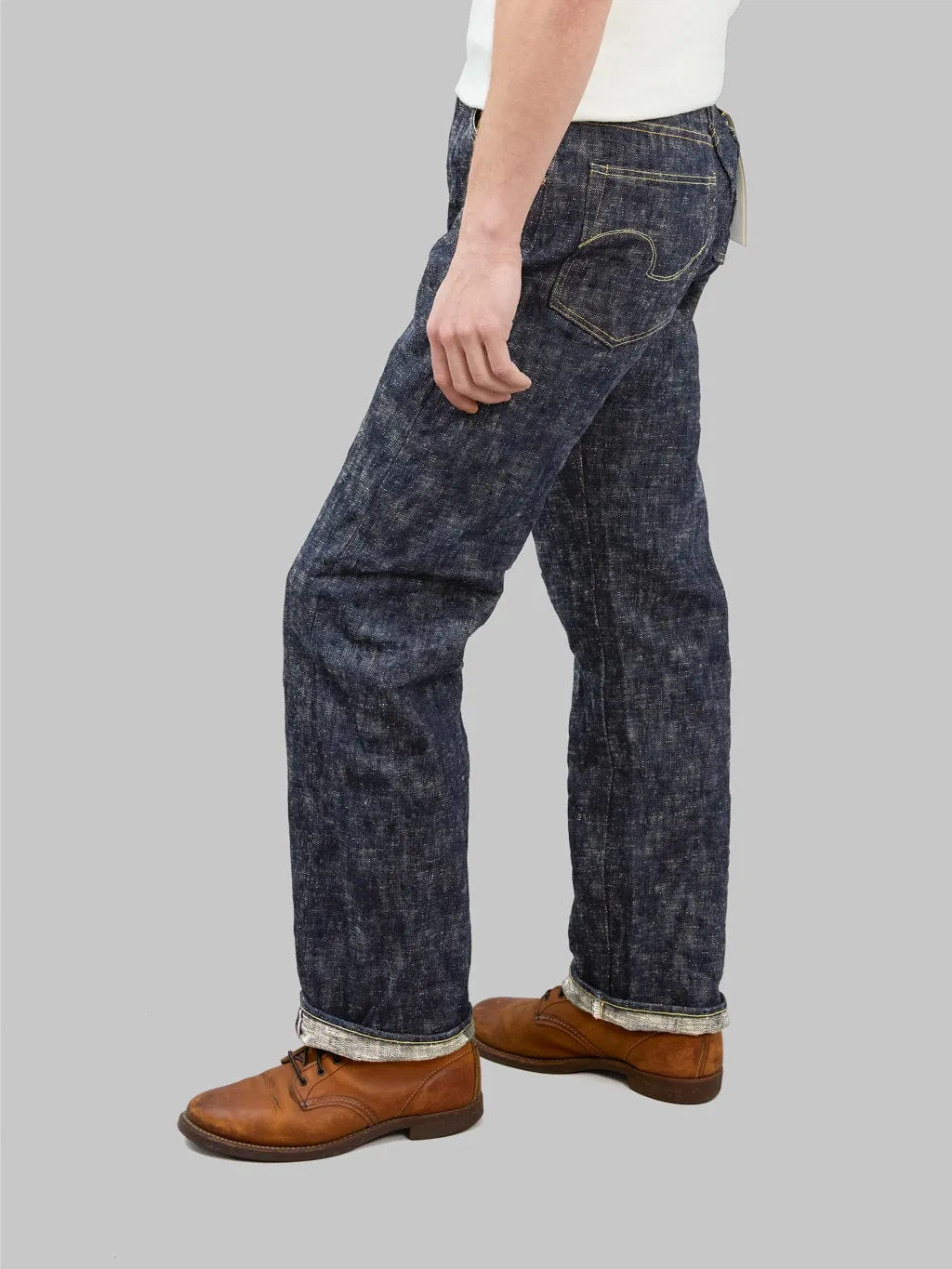 ONI Denim 595 Kasuri 17oz Retro Style Loose Straight Jeans