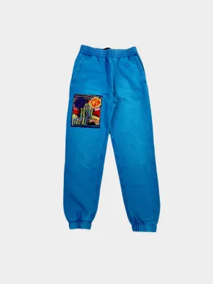 Pantalone Tuta Azzurro Uomo Con Patch Artistica Josh Smith