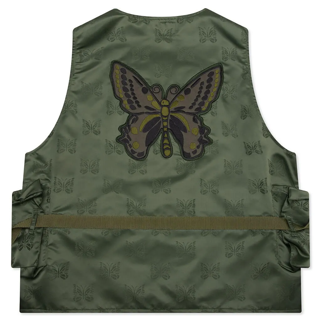 Papillon Jacquard Sateen Radio Vest - Olive