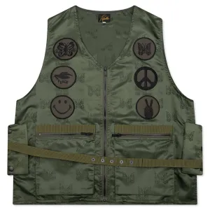 Papillon Jacquard Sateen Radio Vest - Olive