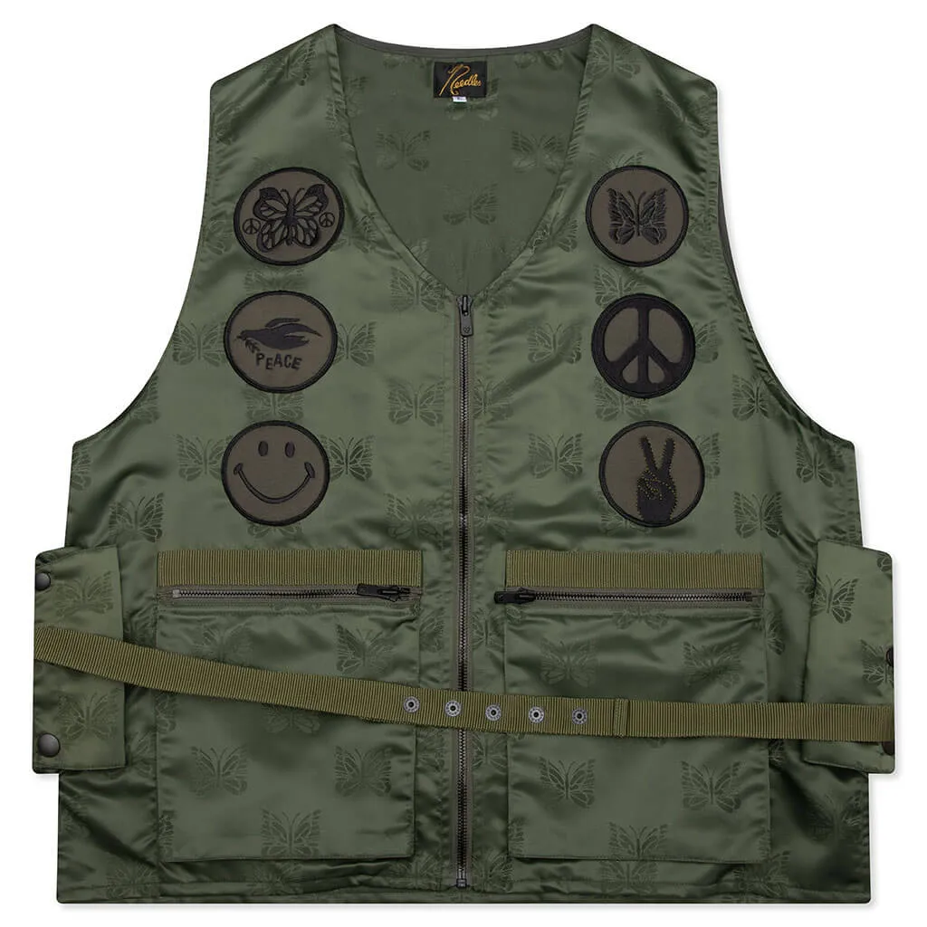 Papillon Jacquard Sateen Radio Vest - Olive