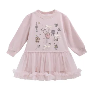 Pink Ballet Ruffle Bow Dress