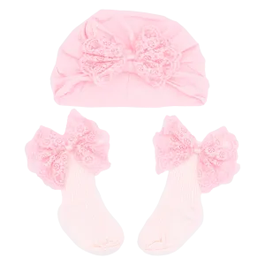 Pink Lace Bow Gift Set