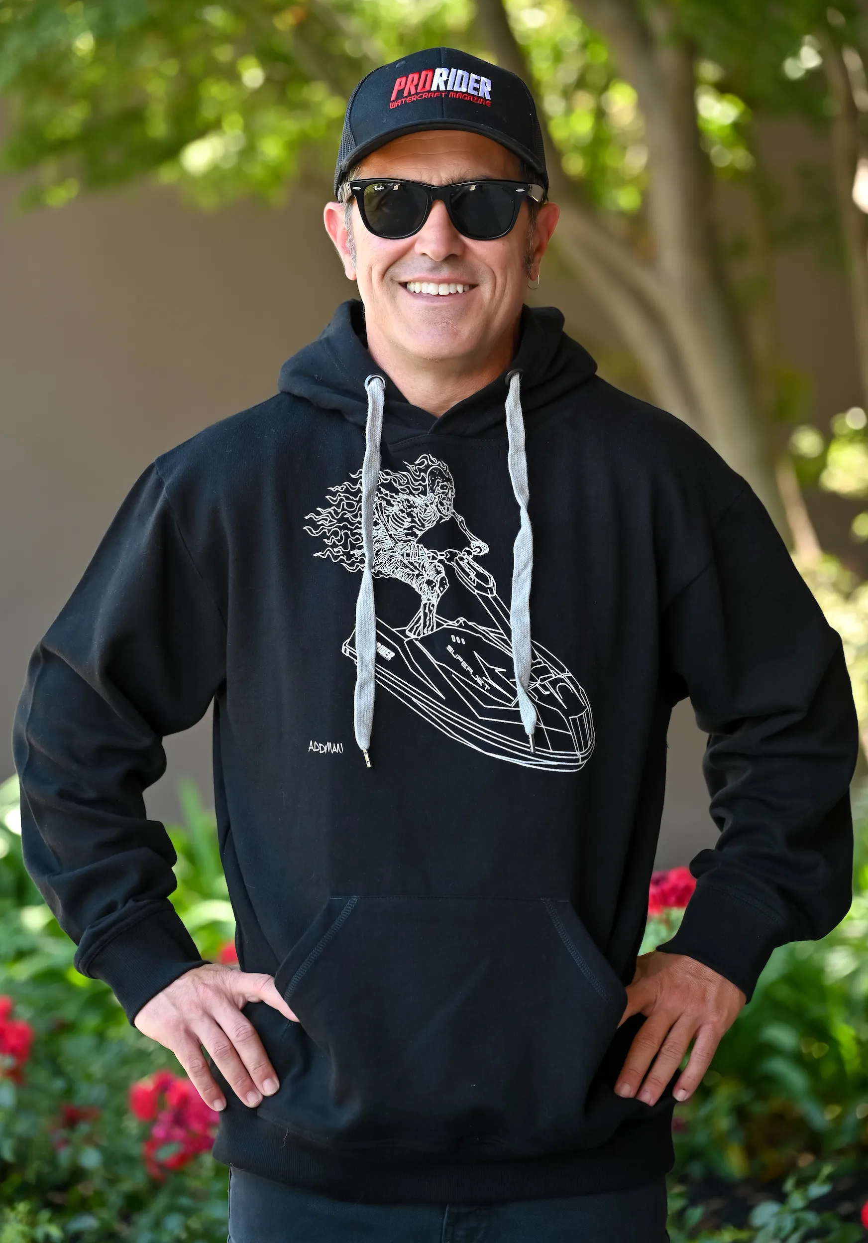 Pro Rider Skeleton Stand-Up Signature Series Men's Premium Hoodie