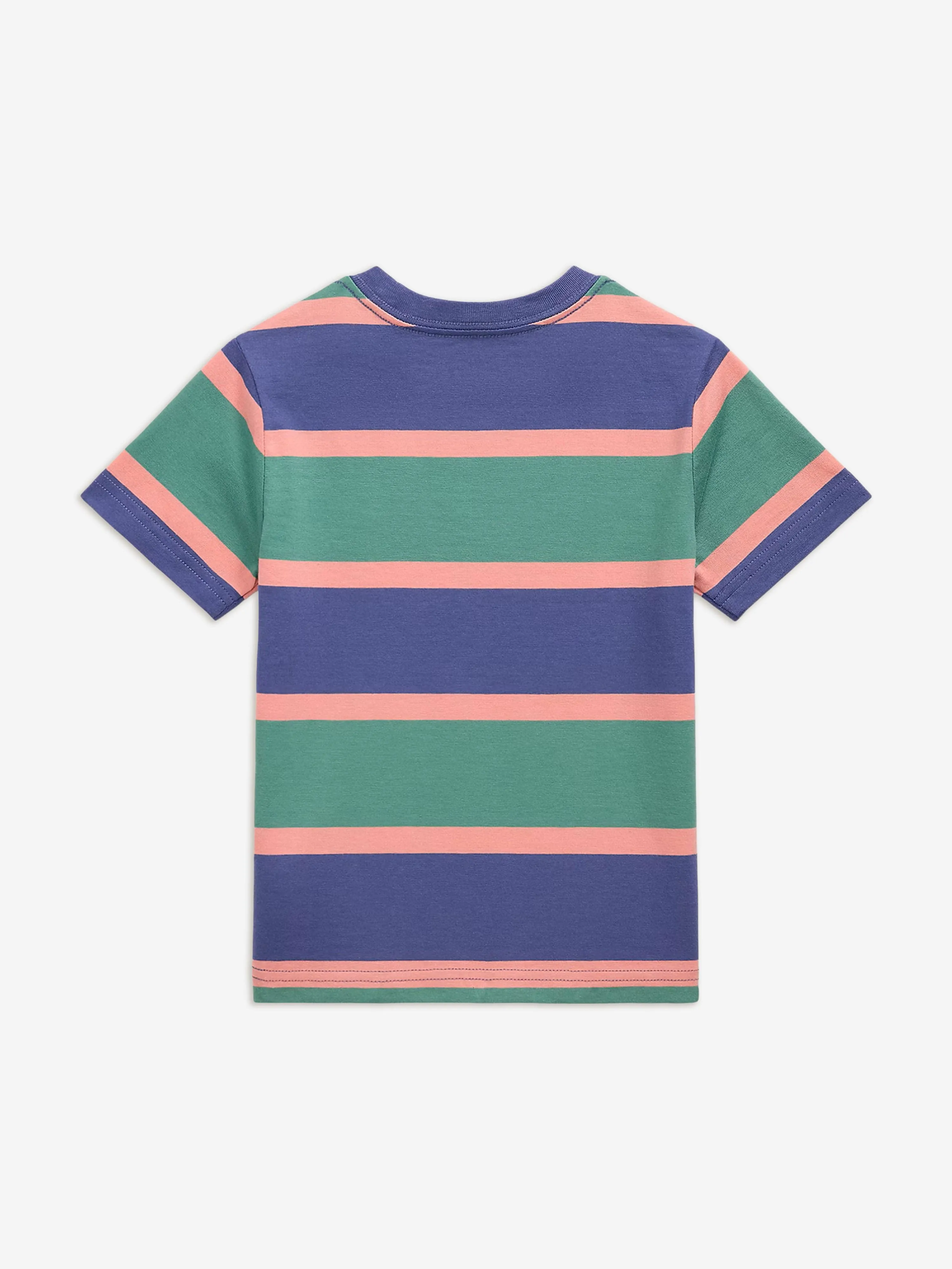 Ralph Lauren Boys Jersey Striped T-Shirt in Green
