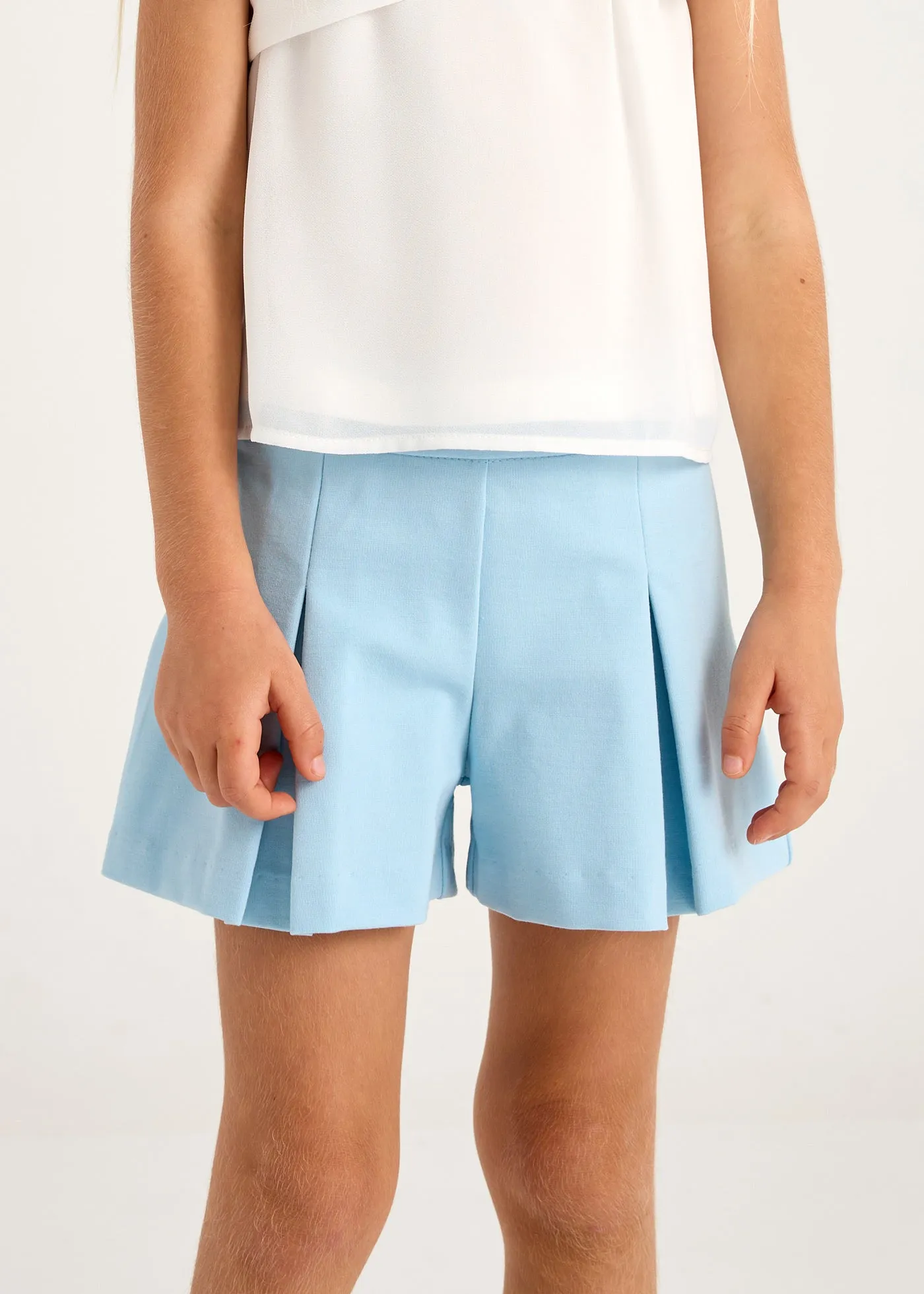 Sky Button Shorts