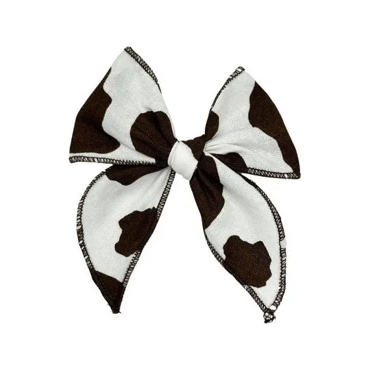Swanky Bow - Brown Cow Print